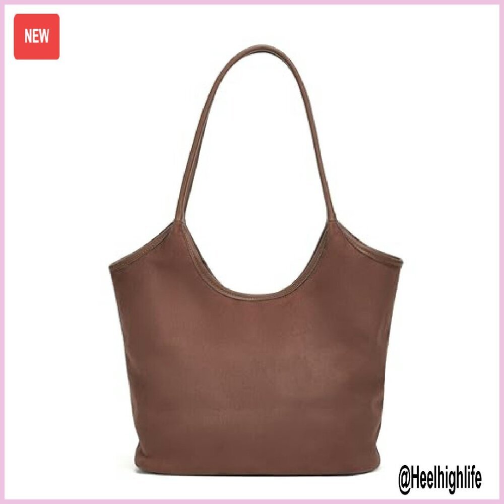 Large Suede Hobo Shoulder Bag with Bow Detail - Holds iPad Essentials - Picture 4 of 8